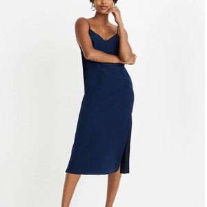 Silk Eva Side-Slit Slip Dress Madewell